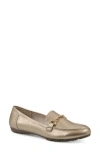 Cliffs By White Mountain Genius Chain Bit Embossed Loafer In Gold Snake Print