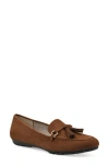Cliffs By White Mountain Gush Tassel Loafer In Whiskey Suedette
