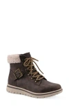 Cliffs By White Mountain Hadrian Faux Shearling Cuff Hiker Bootie In Brown