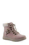 Cliffs By White Mountain Hadrian Faux Shearling Cuff Hiker Bootie In Pink
