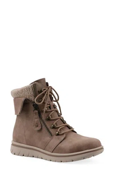 Cliffs By White Mountain Hanson Knit Cuff Side Zip Boot In Neutral