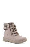 Cliffs By White Mountain Hearty Knit Collar Lace-up Boot In Pale Pink Fabric Sweater