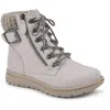 Cliffs By White Mountain Hearty Knit Collar Lace-up Boot In White