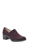 Cliffs By White Mountain Hunton Block Heel Loafer Pump In Burgundy Suedette