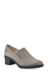 Cliffs By White Mountain Hunton Block Heel Loafer Pump In Taupe Suedette
