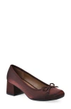 Cliffs By White Mountain Lately Round Toe Pump In Merlot Shimmer Fabric