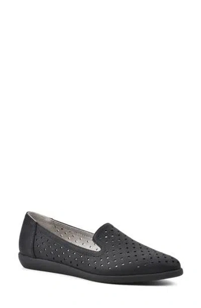 Cliffs By White Mountain Melodic Perforated Loafer In Black/nubuck