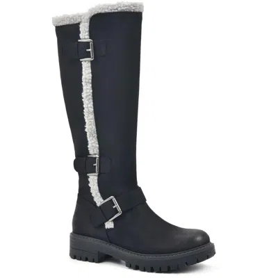 CLIFFS BY WHITE MOUNTAIN MERRITT WOMENS FAUX FUR LUG SOLE KNEE-HIGH BOOTS