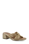 Cliffs By White Mountain Mills Block Heel Sandal In Gold