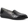 Cliffs By White Mountain Mint Pointed Toe Loafer In Black/print