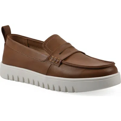 Cliffs By White Mountain Nonna Penny Loafer In Dark Tan Burnished Smooth