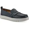 Cliffs By White Mountain Nonna Penny Loafer In Navy Burnished Smooth