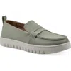 Cliffs By White Mountain Nonna Penny Loafer In Sage Green Burnished Smooth