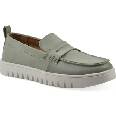 Cliffs By White Mountain Nonna Penny Loafer In Sage Green Burnished Smooth