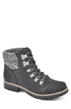 Cliffs By White Mountain Pathfield Knit Collar Lace-up Boot In Black/fabric