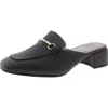 Cliffs By White Mountain Quin Womens Embellished Faux Leather Loafer Heels In Black Grainy- Polyurethane