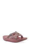 Cliffs By White Mountain Rip Foam Slide Sandal In Blush Floral Print
