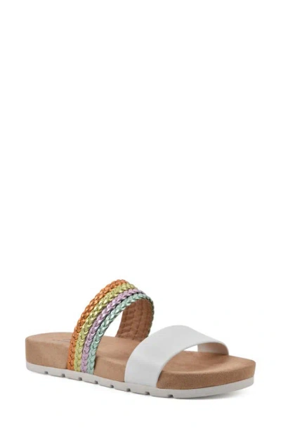 Cliffs By White Mountain Tactful Sandal In White/ Multi/ Smooth