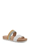 Cliffs By White Mountain Womens Padded Insole Slide Sandals In White/multi/smooth