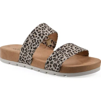 Cliffs By White Mountain Tahlie Slide Sandal In Natural Leopard Suedette
