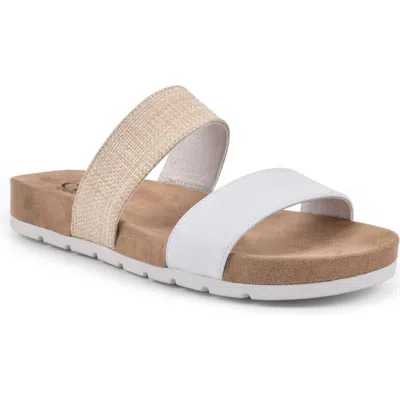 Cliffs By White Mountain Tahlie Slide Sandal In White/burn/raffia