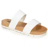 Cliffs By White Mountain Tahlie Womens Slide Sandals In White Smooth