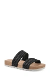 Cliffs By White Mountain Thrilled Laser Cut Sandal In Black/ Smooth