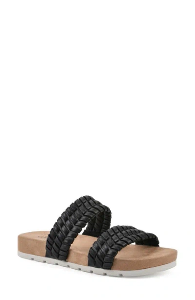 Cliffs By White Mountain Tahnkful Weave Strap Sandal In Black/smooth