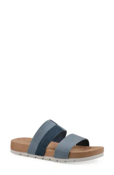 Cliffs By White Mountain Tammy Slide Sandal In Mid-blue Denim