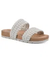 Cliffs By White Mountain Tahnkful Weave Strap Sandal In White Smooth