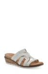 Cliffs By White Mountain Tinisha Wedge Sandal In White Embossed