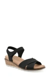 Cliffs By White Mountain Tinna Wedge Sandal In Black Nubuck