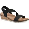 Cliffs By White Mountain Tinnley Wedge Sandal In Black Nubuck