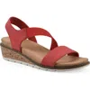 Cliffs By White Mountain Tinnley Wedge Sandal In Red Nubuck