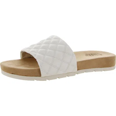 Cliffs By White Mountain Tiptop Womens Faux Leather Slip On Slide Sandals