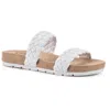 CLIFFS BY WHITE MOUNTAIN TRULY WOMENS BRAIDED CUSHIONED FOOTBED SLIDE SANDALS