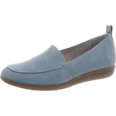 Cliffs By White Mountain Twiggy Womens Solid Faux Leather Loafers In Light Blue Grainy