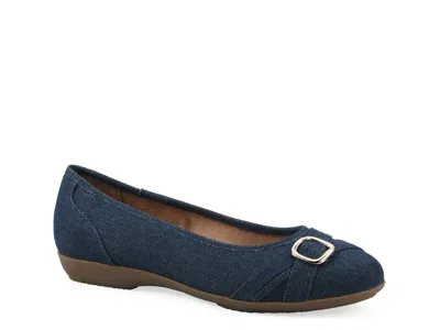 Cliffs By White Mountain Wide Width Calming Ballet Flat In Blue