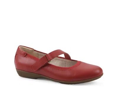 Cliffs By White Mountain Wide Width Carwen Mary Jane Flat In Red