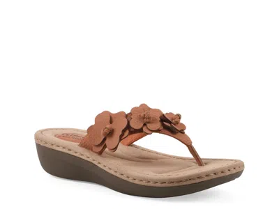 Cliffs By White Mountain Wide Width Cassilia Wedge Sandal In Orange