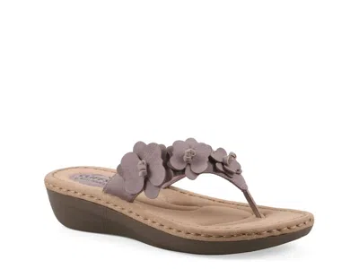 Cliffs By White Mountain Wide Width Cassilia Wedge Sandal In Purple