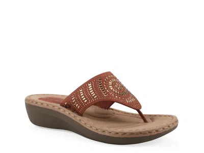 Cliffs By White Mountain Wide Width Cienna Wedge Sandal In Brown