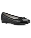Cliffs By White Mountain Besima Womens Quilted Faux Leather Ballet Flats In Black Multi Smooth