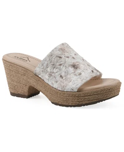 Cliffs By White Mountain Women's Biancia Wedge Slip-on Sandals In Brown
