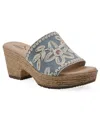 Cliffs By White Mountain Biancia Platform Slide Sandal In Denim Blue Fabric