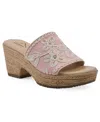 Cliffs By White Mountain Biancia Platform Slide Sandal In Light Pink Fabric