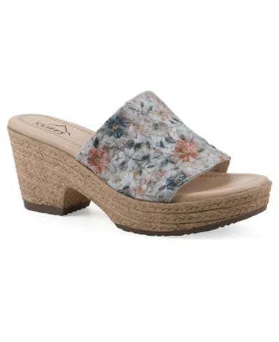 Cliffs By White Mountain Women's Biancia Wedge Slip-on Sandals In Multi