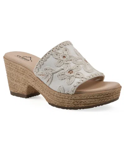 CLIFFS BY WHITE MOUNTAIN WOMEN'S BIANCIA WEDGE SLIP-ON SANDALS