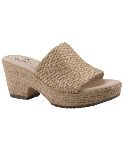 Cliffs By White Mountain Women's Biancia Wedge Slip-on Sandals In Neutral