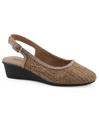 Cliffs By White Mountain Women's Boris Slingback Wedges In Brown